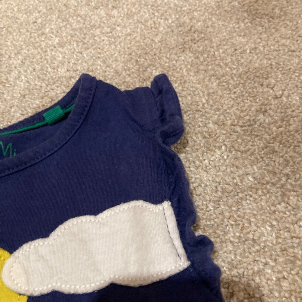 4-5 Mini Boden Appliqué Dinosaur Blue Sleeveless Dress - Picture 6 of 7
